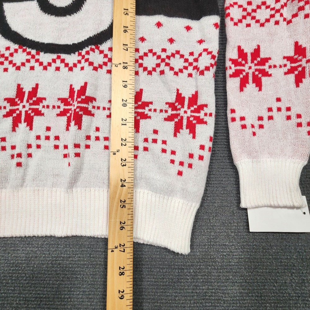 Pokemon Sweater Mens XL Red Pokeball Snowflake Holiday Ugly Christmas Sweater - Picture 4 of 5
